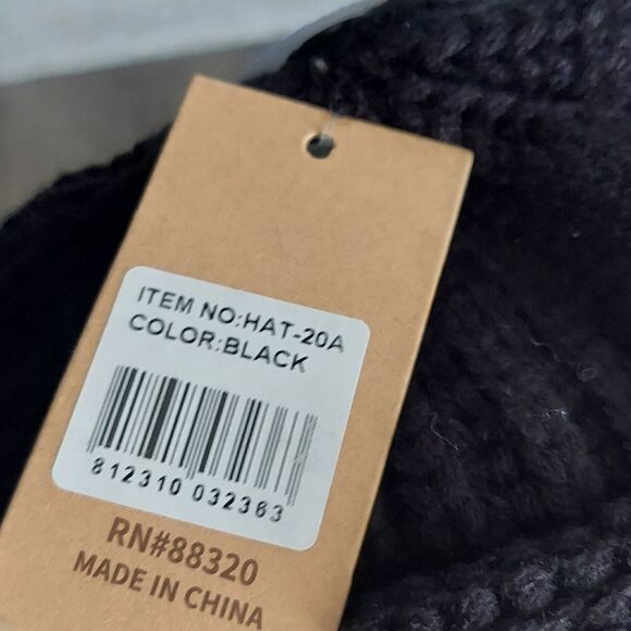 C.C Black Knit Beanie One Size - Picture 3 of 4